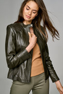 Janet Women's Leather Jacket | Derimod Janet Women's Leather Jacket | Derimod