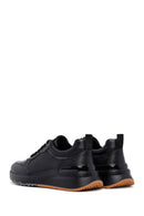 Men's Black Lace-Up Leather Casual Sneakers | Derimod Men's Black Lace-Up Leather Casual Sneakers | Derimod
