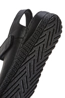 Kadın Siyah Bantlı Deri Comfort Sandalet | Derimod Kadın Siyah Bantlı Deri Comfort Sandalet | Derimod