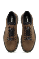 Men's Mink Lace-Up Nubuck Leather Casual Shoes | Derimod Men's Mink Lace-Up Nubuck Leather Casual Shoes | Derimod