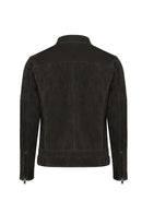 Patrick Men's Grey Suede Leather Jacket | Derimod Patrick Men's Grey Suede Leather Jacket | Derimod