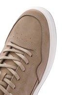 Erkek Vizon Bağcıklı Nubuk Deri Sneaker | Derimod Erkek Vizon Bağcıklı Nubuk Deri Sneaker | Derimod