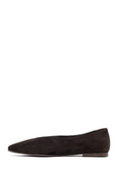 Woman Brown Suede Leather Babet | Derimod Woman Brown Suede Leather Babet | Derimod