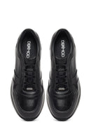 Erkek Siyah Bağcıklı Deri Sneaker | Derimod Erkek Siyah Bağcıklı Deri Sneaker | Derimod
