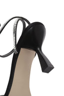 Women's Black Ankle Buckle Stoned Thin Heel Sandals | Derimod Women's Black Ankle Buckle Stoned Thin Heel Sandals | Derimod