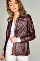 Mira Women's Leather Jacket | Derimod Mira Women's Leather Jacket | Derimod