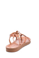 Kadın Kroko Baskılı Casual Sandalet | Derimod Kadın Kroko Baskılı Casual Sandalet | Derimod