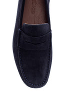 Erkek Lacivert Deri Süet Casual Loafer | Derimod Erkek Lacivert Deri Süet Casual Loafer | Derimod