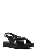 Women's Black Ankle Strap Leather Sandals | Derimod Women's Black Ankle Strap Leather Sandals | Derimod