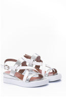 Women's Silver Detailed Sandals | Derimod Women's Silver Detailed Sandals | Derimod