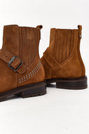 Women's Tan Suede Leather Chelsea Boots | Derimod Women's Tan Suede Leather Chelsea Boots | Derimod