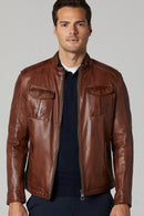 Benjamin Men's Leather Jacket | Derimod Benjamin Men's Leather Jacket | Derimod