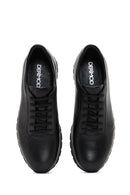 Erkek Siyah Bağcıklı Deri Casual Sneaker | Derimod Erkek Siyah Bağcıklı Deri Casual Sneaker | Derimod