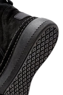 Women's Black Suede Leather Teddy Boots | Derimod Women's Black Suede Leather Teddy Boots | Derimod