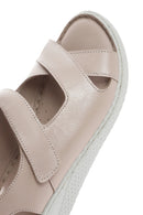 Kadın Vizon Bantlı Deri Comfort Sandalet | Derimod Kadın Vizon Bantlı Deri Comfort Sandalet | Derimod