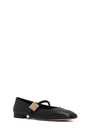 Women's Black Buckle Detailed Leather Ballerinas | Derimod Women's Black Buckle Detailed Leather Ballerinas | Derimod