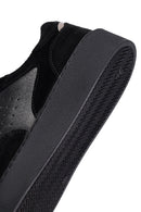 Woman Black Laced Leather Sneakers | Derimod Woman Black Laced Leather Sneakers | Derimod
