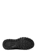 Erkek Siyah Bağcıklı Deri Sneaker | Derimod Erkek Siyah Bağcıklı Deri Sneaker | Derimod