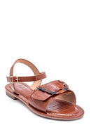 Kadın Kroko Baskılı Casual Sandalet | Derimod Kadın Kroko Baskılı Casual Sandalet | Derimod