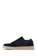 Erkek Lacivert Bağcıklı Süet Deri Sneaker | Derimod Erkek Lacivert Bağcıklı Süet Deri Sneaker | Derimod