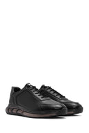 Erkek Siyah Bağcıklı Deri Sneaker | Derimod Erkek Siyah Bağcıklı Deri Sneaker | Derimod