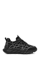 Erkek Siyah Bağcıklı Kalın Tabanlı Kumaş Sneaker | Derimod Erkek Siyah Bağcıklı Kalın Tabanlı Kumaş Sneaker | Derimod