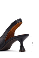 Woman Black Backless Low-Heeled Leather Shoes | Derimod Woman Black Backless Low-Heeled Leather Shoes | Derimod