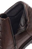 Men's Brown Zippered Leather Boat | Derimod Men's Brown Zippered Leather Boat | Derimod
