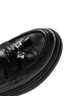 Women's Black Leather Tassel Loafer | Derimod Women's Black Leather Tassel Loafer | Derimod
