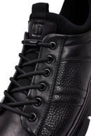 Erkek Siyah Bağcıklı Deri Casual Sneaker | Derimod Erkek Siyah Bağcıklı Deri Casual Sneaker | Derimod
