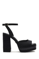 Women's Black Ankle Buckle Platform High Thick Heel Sandals | Derimod Women's Black Ankle Buckle Platform High Thick Heel Sandals | Derimod