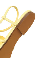 Woman Yellow Ankle-Buckle Floral Sandal | Derimod Woman Yellow Ankle-Buckle Floral Sandal | Derimod