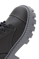 Women's Gray Leather Zippered Boots | Derimod Women's Gray Leather Zippered Boots | Derimod