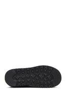 Women's Black Thick-Soled Suede Leather Teddy Boot | Derimod Women's Black Thick-Soled Suede Leather Teddy Boot | Derimod