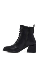 Woman Black Zippered Thick Heel Boots | Derimod Woman Black Zippered Thick Heel Boots | Derimod