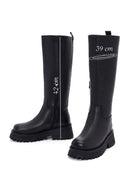 Women's Black Zippered Leather Boots | Derimod Women's Black Zippered Leather Boots | Derimod
