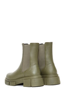 Women's Green Leather Chelsea Boots | Derimod Women's Green Leather Chelsea Boots | Derimod