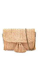 Women's Beige Straw Shoulder Bag | Derimod Women's Beige Straw Shoulder Bag | Derimod
