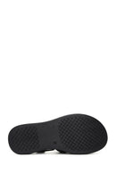 Women's Black Ankle Strap Leather Comfort Sandals | Derimod Women's Black Ankle Strap Leather Comfort Sandals | Derimod