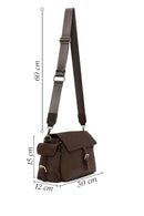 Woman Brown Fabric Crossbody Bag | Derimod Woman Brown Fabric Crossbody Bag | Derimod