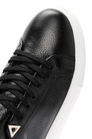 Kadın Siyah Bağcıklı Kalın Tabanlı Deri Sneaker | Derimod Kadın Siyah Bağcıklı Kalın Tabanlı Deri Sneaker | Derimod
