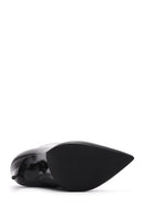 Women's Black Leather Thin Heeled Boots | Derimod Women's Black Leather Thin Heeled Boots | Derimod