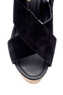Women's Suede Leather Wedge Heeled Sandals | Derimod Women's Suede Leather Wedge Heeled Sandals | Derimod