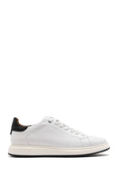 Erkek Beyaz Bağcıklı Deri Sneaker | Derimod Erkek Beyaz Bağcıklı Deri Sneaker | Derimod