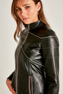 Jasmine Women's Leather Jacket | Derimod Jasmine Women's Leather Jacket | Derimod
