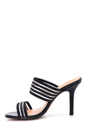 Women's Black Heeled Slippers | Derimod Women's Black Heeled Slippers | Derimod