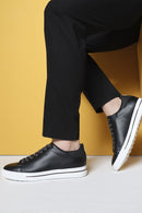 Men's Black Lace-up Leather Sneaker | Derimod Men's Black Lace-up Leather Sneaker | Derimod