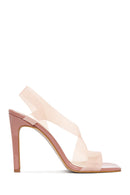 Women's Powder Transparent Heeled Sandals | Derimod Women's Powder Transparent Heeled Sandals | Derimod