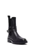 Women's Black Zippered Leather Boots | Derimod Women's Black Zippered Leather Boots | Derimod