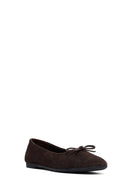 Woman Brown Suede Leather Babet | Derimod Woman Brown Suede Leather Babet | Derimod